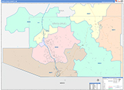 Santa Cruz Wall Map Color Cast Style